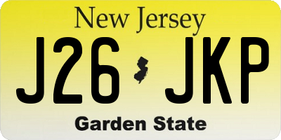 NJ license plate J26JKP