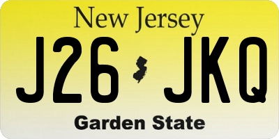 NJ license plate J26JKQ