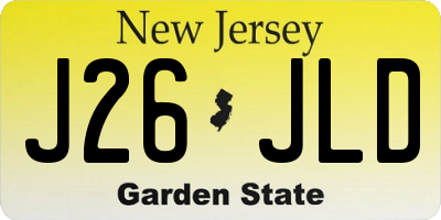 NJ license plate J26JLD