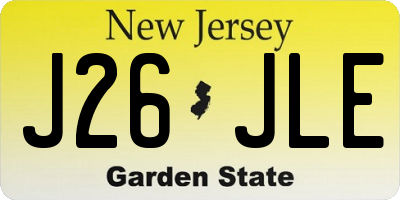 NJ license plate J26JLE