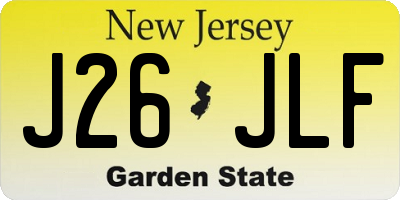 NJ license plate J26JLF