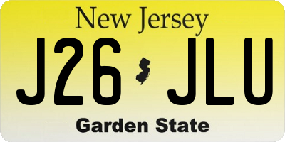 NJ license plate J26JLU