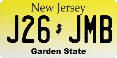 NJ license plate J26JMB