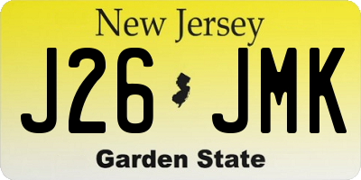 NJ license plate J26JMK