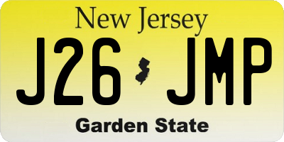 NJ license plate J26JMP