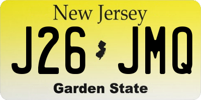 NJ license plate J26JMQ