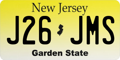 NJ license plate J26JMS
