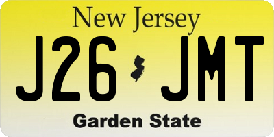 NJ license plate J26JMT