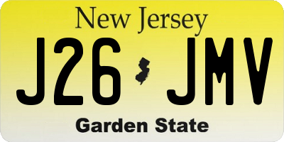 NJ license plate J26JMV