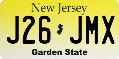 NJ license plate J26JMX