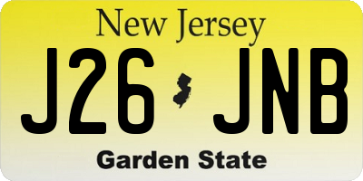NJ license plate J26JNB