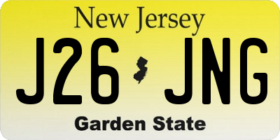 NJ license plate J26JNG