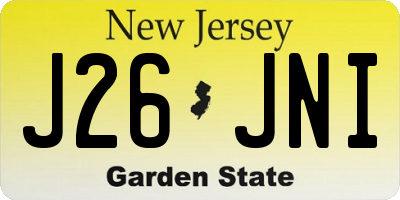 NJ license plate J26JNI