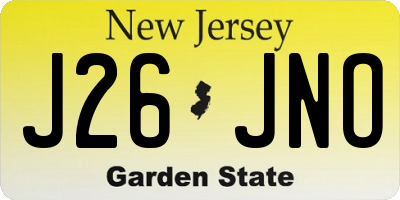 NJ license plate J26JNO