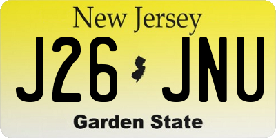 NJ license plate J26JNU