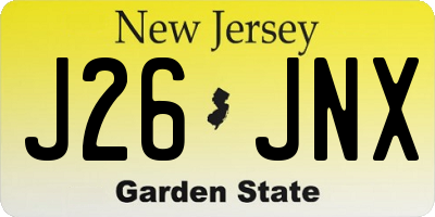 NJ license plate J26JNX