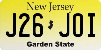 NJ license plate J26JOI