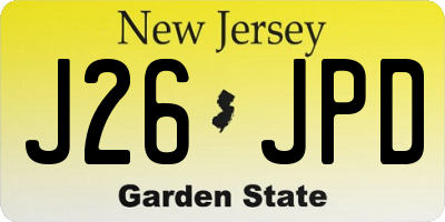 NJ license plate J26JPD