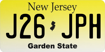 NJ license plate J26JPH