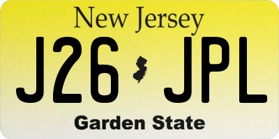NJ license plate J26JPL