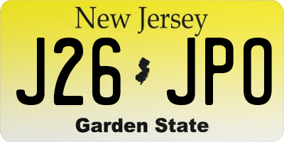 NJ license plate J26JPO
