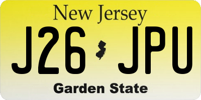 NJ license plate J26JPU