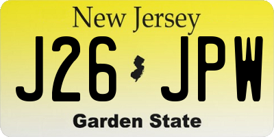 NJ license plate J26JPW