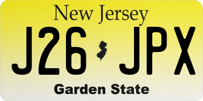 NJ license plate J26JPX