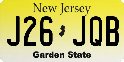 NJ license plate J26JQB