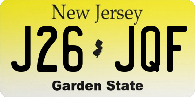 NJ license plate J26JQF