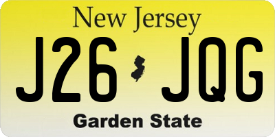 NJ license plate J26JQG