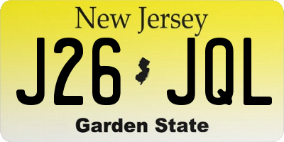 NJ license plate J26JQL