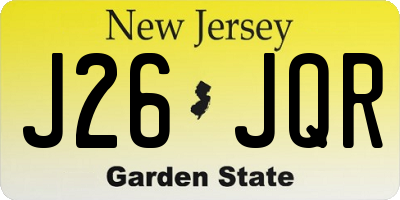 NJ license plate J26JQR