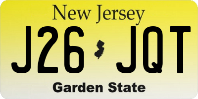 NJ license plate J26JQT