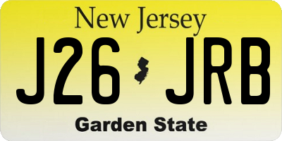 NJ license plate J26JRB