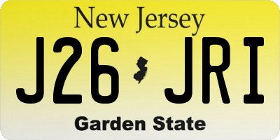 NJ license plate J26JRI