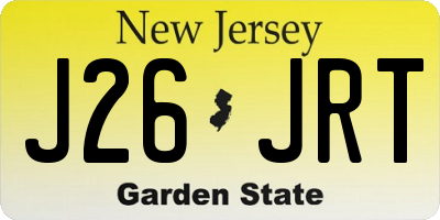 NJ license plate J26JRT
