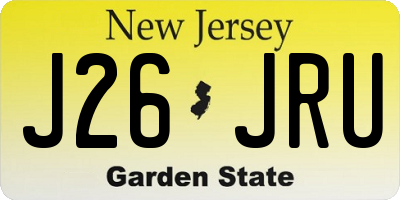 NJ license plate J26JRU