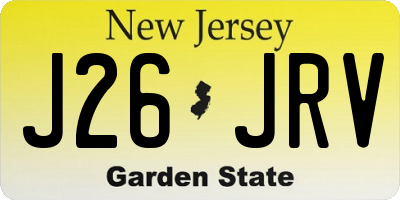 NJ license plate J26JRV
