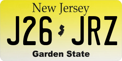 NJ license plate J26JRZ