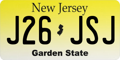 NJ license plate J26JSJ
