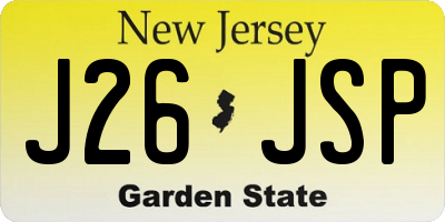 NJ license plate J26JSP