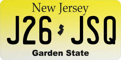 NJ license plate J26JSQ