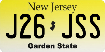 NJ license plate J26JSS