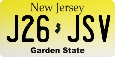 NJ license plate J26JSV