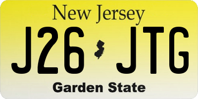 NJ license plate J26JTG