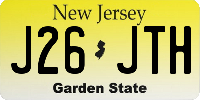 NJ license plate J26JTH