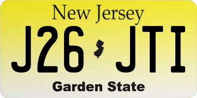 NJ license plate J26JTI