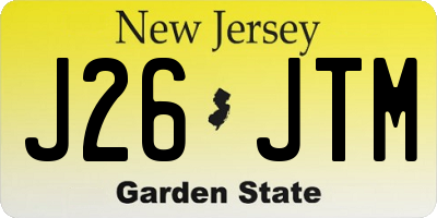 NJ license plate J26JTM