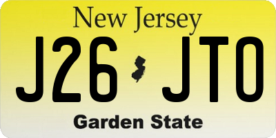 NJ license plate J26JTO
